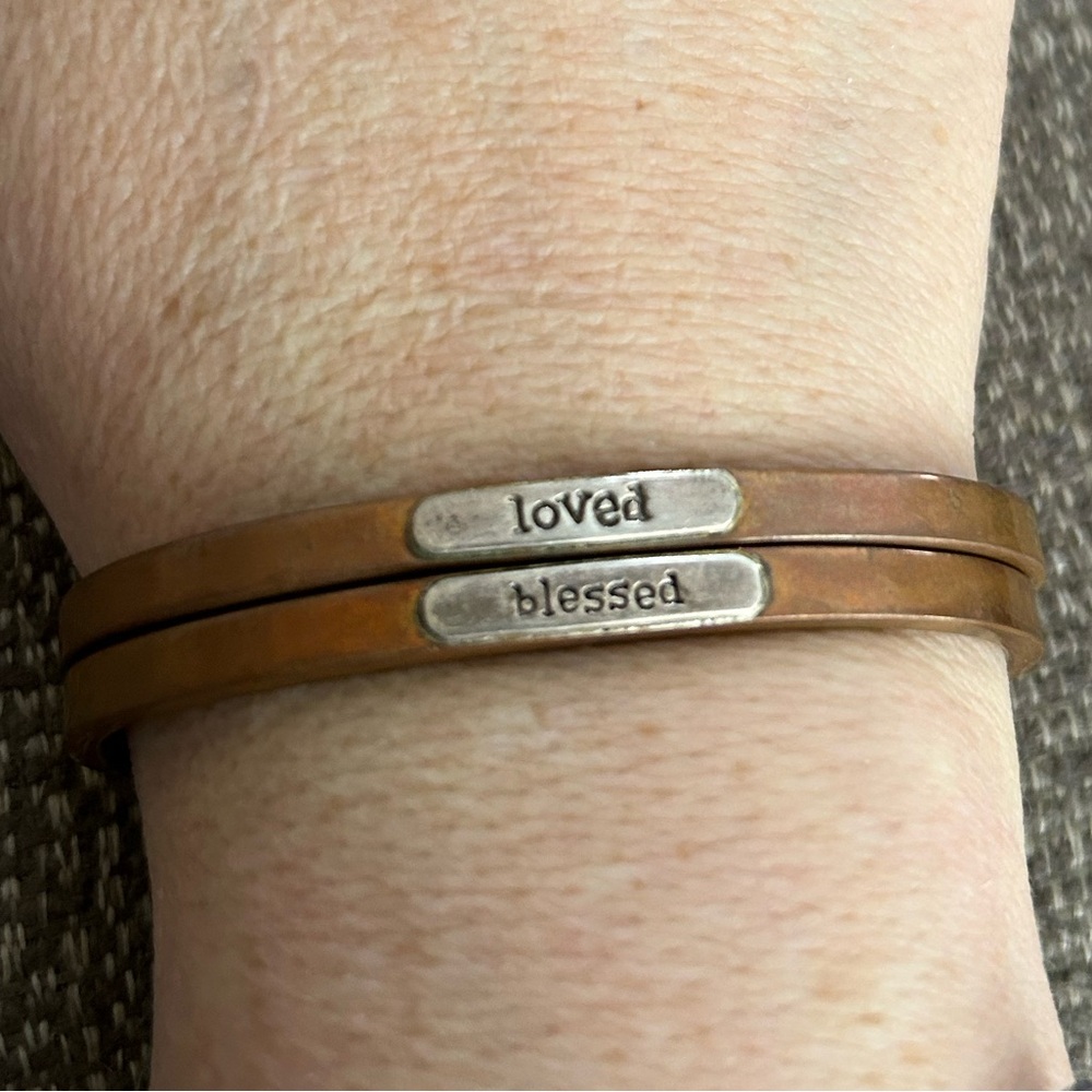 LOVED & BLESSED Copper & SS Cuffs by Far Fetched